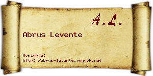 Abrus Levente névjegykártya